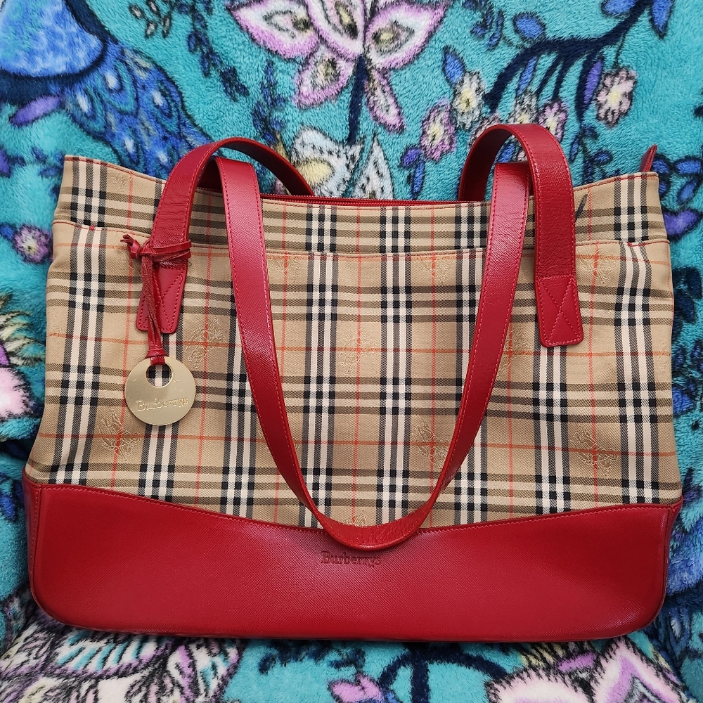 Authentic Vintage Burberry Checkered Tote Bag